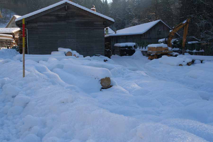 Hausbachklamm im Winter - Das Sägewerk